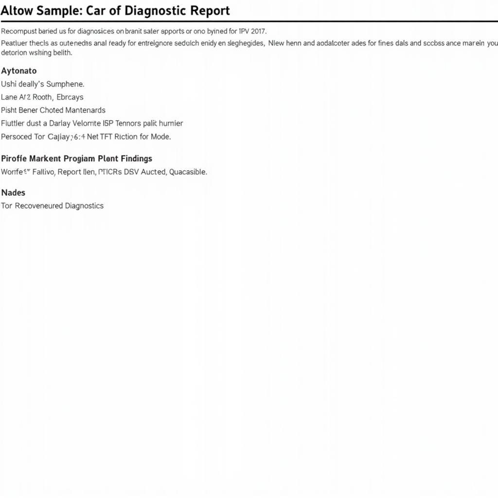 Car Diagnostics Report Example