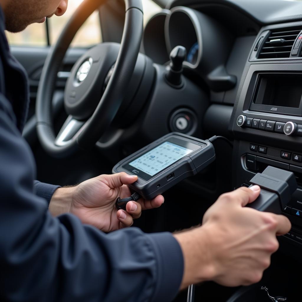 Experienced Technician Performing Car Diagnostics in Romford