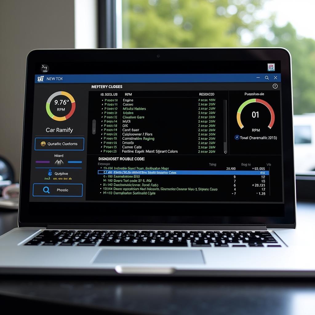 Screenshot of car diagnostic software interface