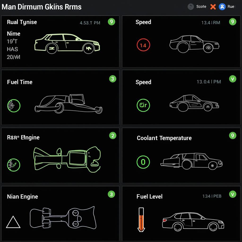 Car diagnostics software interface