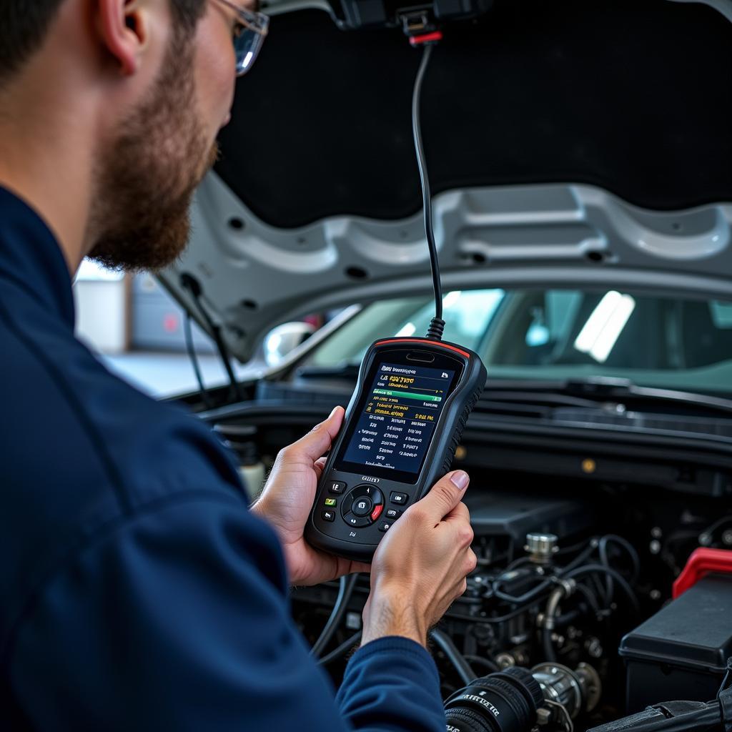 Car Engine Diagnostics in Progress