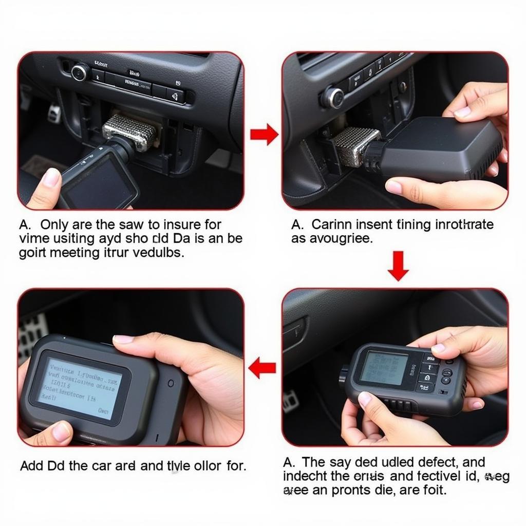 Connecting a car fault code reader to the OBD2 port