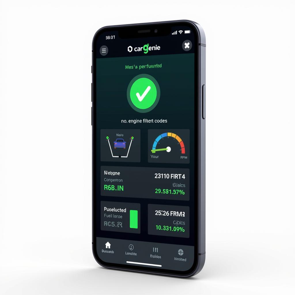 Car Genie App Displaying Diagnostic Information