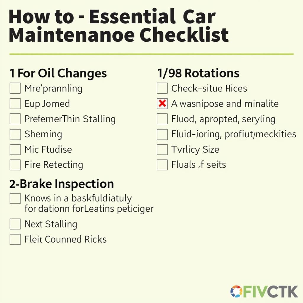 Car Maintenance Checklist