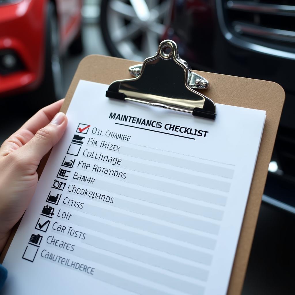 Car maintenance checklist in a Preston garage