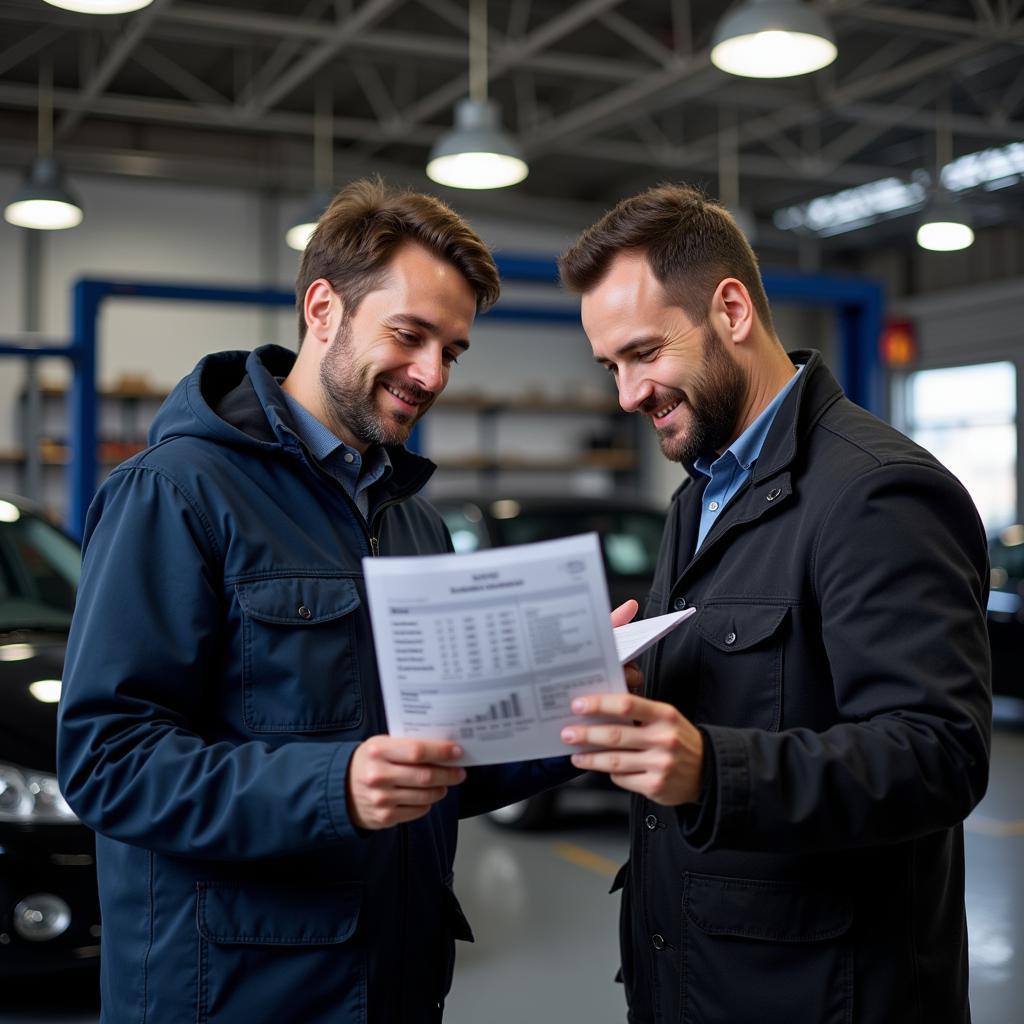 Car Mechanic Explaining Diagnostics