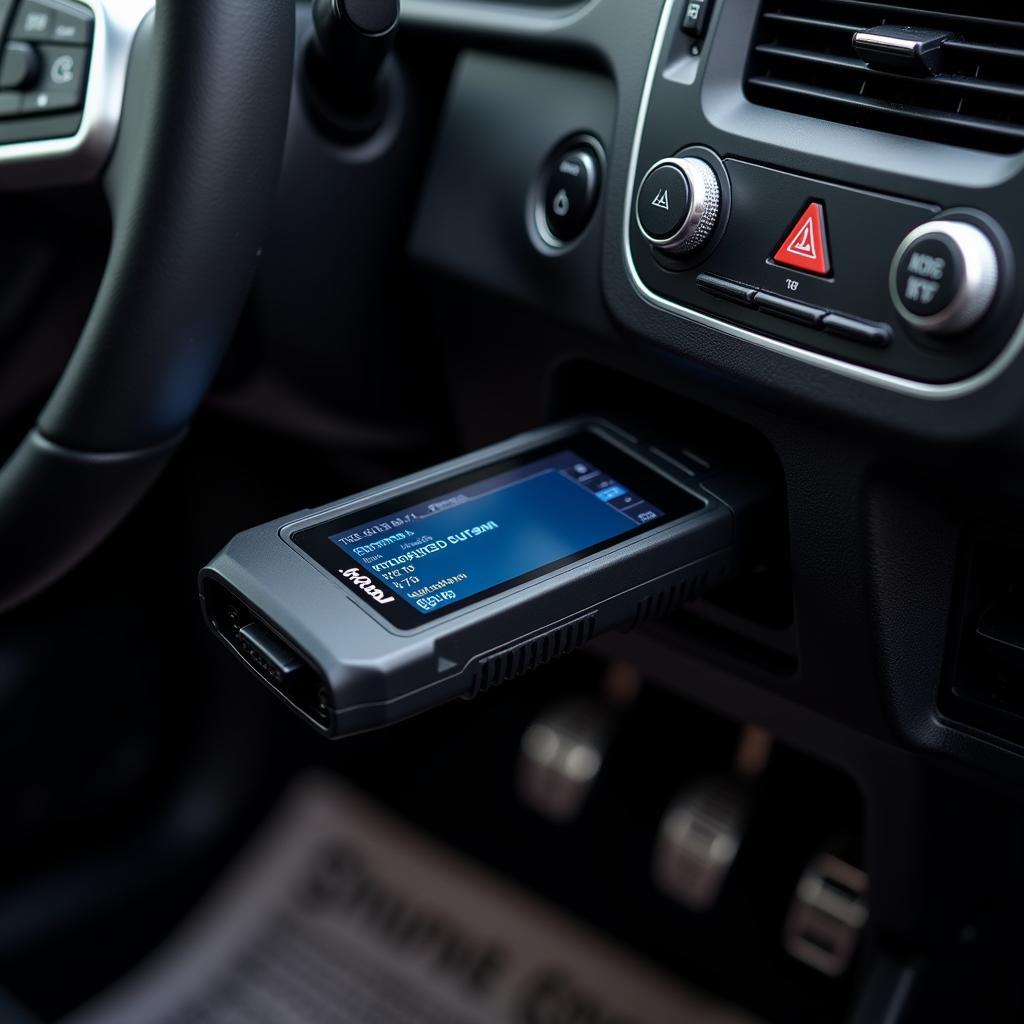 Car OBD Diagnostic Tool Connected to a Car