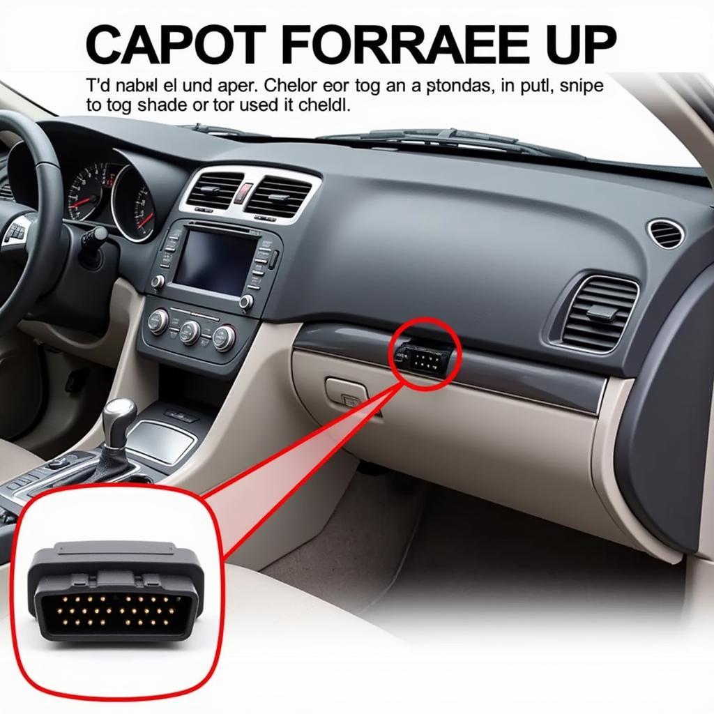 Location of the OBD port in a car