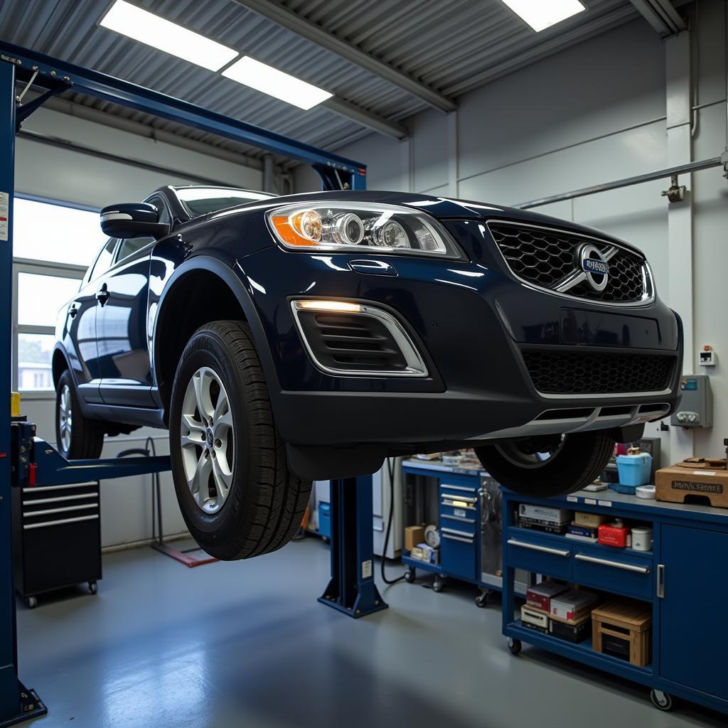 Car on a Lift for Diagnostics