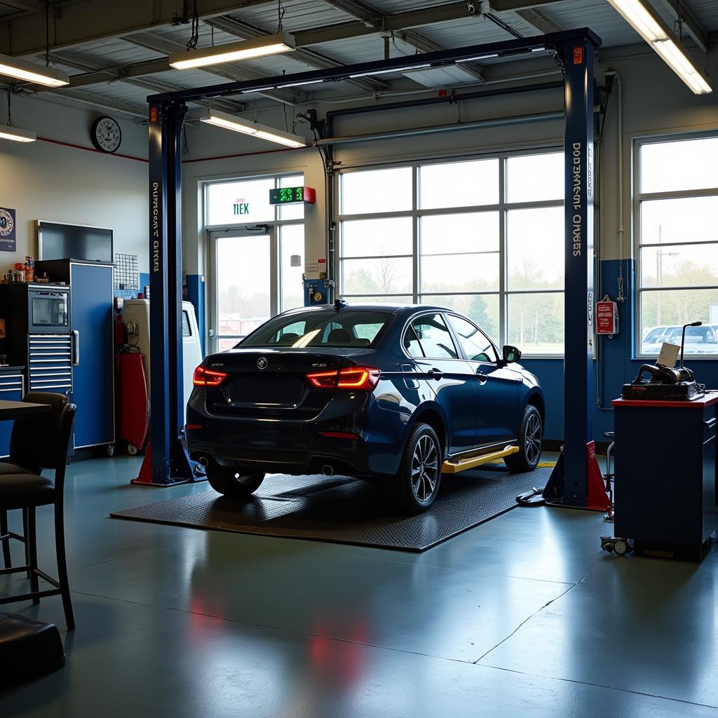 Car on Lift for Diagnostics in Woburn