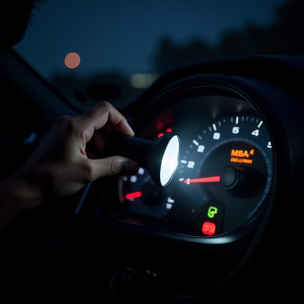 Car Owner Checking Engine Light