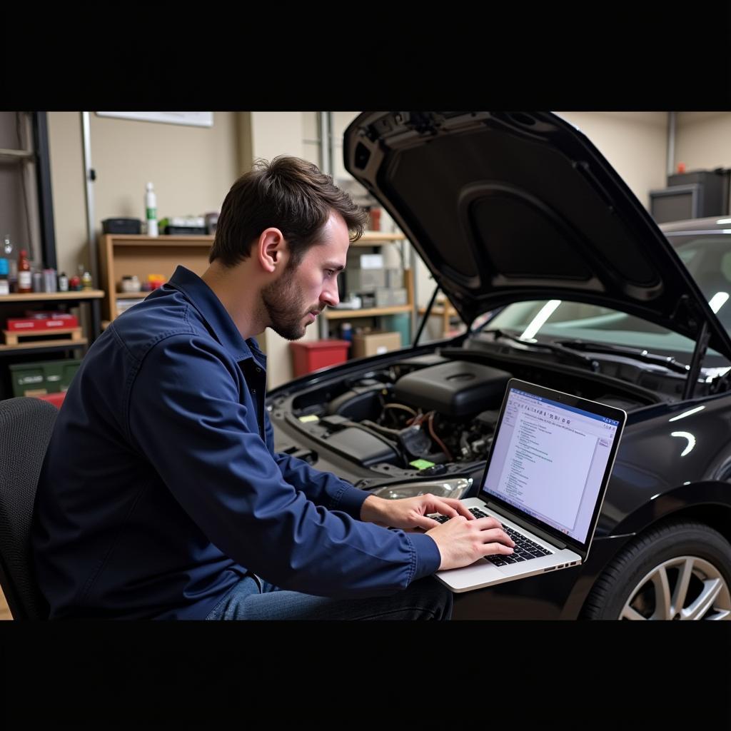 Car Owner Reading Diagnostic Codes