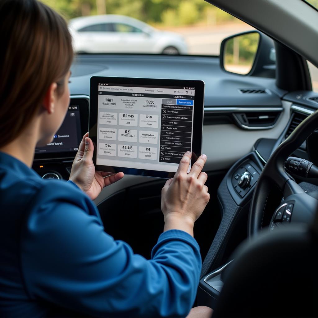 Car Owner Reading Diagnostic Report