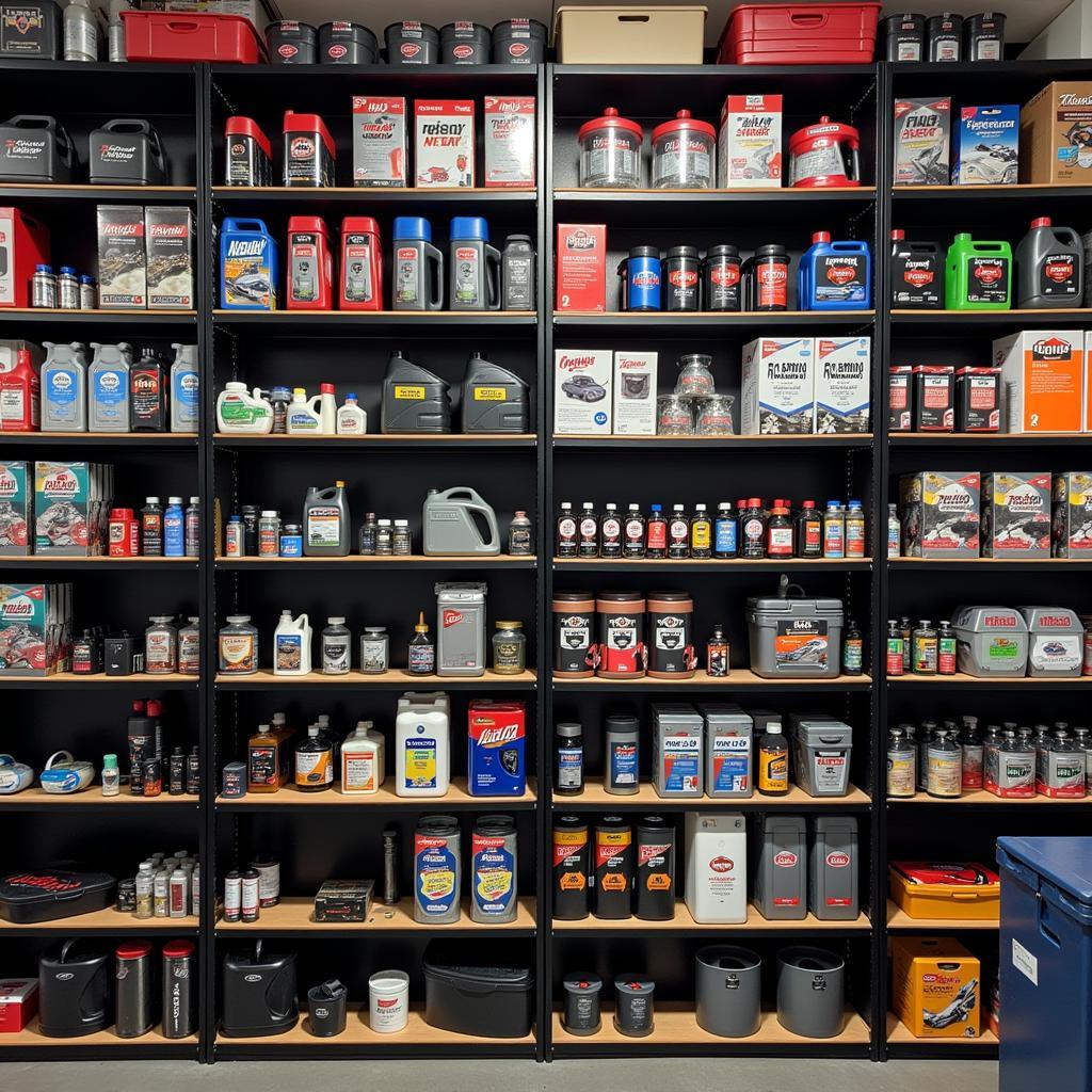 Car Parts and Accessories Shelves