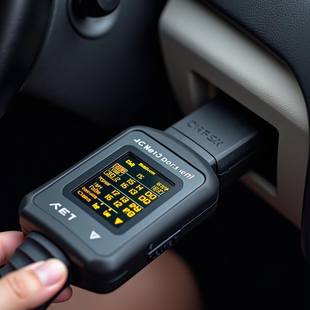 Car Scanner Connected to OBD2 Port