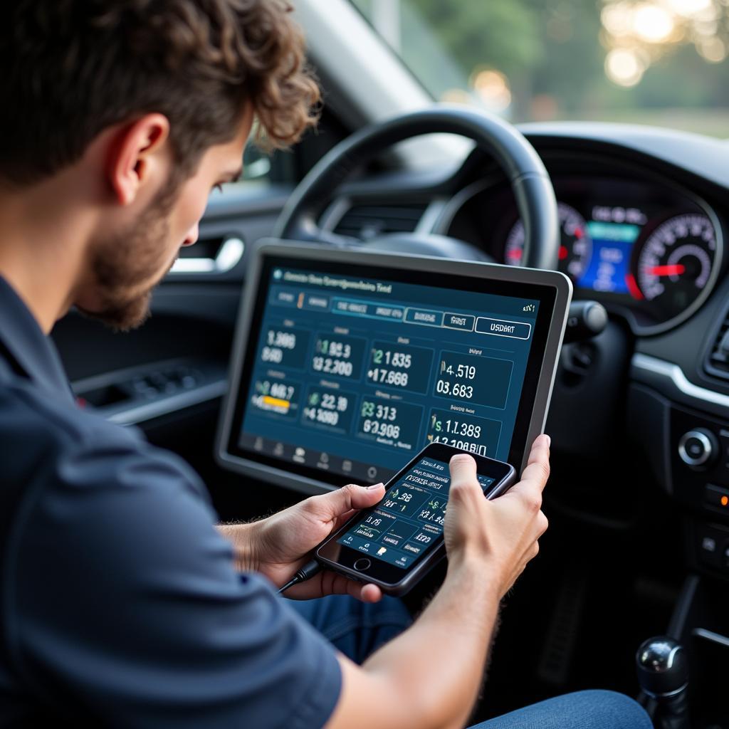 Mechanic in Carrum Downs analyzing a car diagnostic report