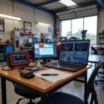 Modern car diagnostic equipment in a Cavan shop