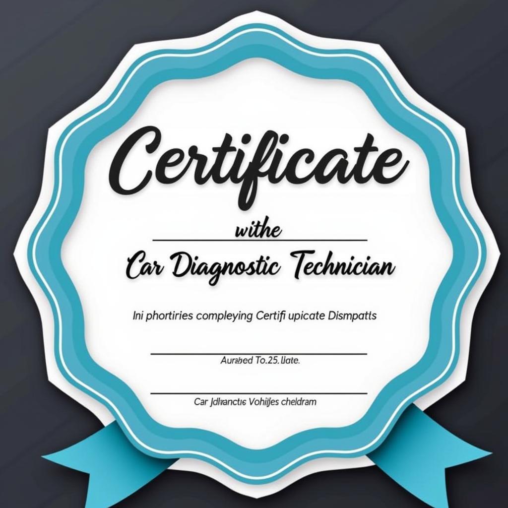 Certified Car Diagnostic Technician Certificate