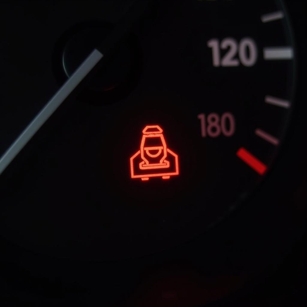 Car Dashboard Showing Check Engine Light