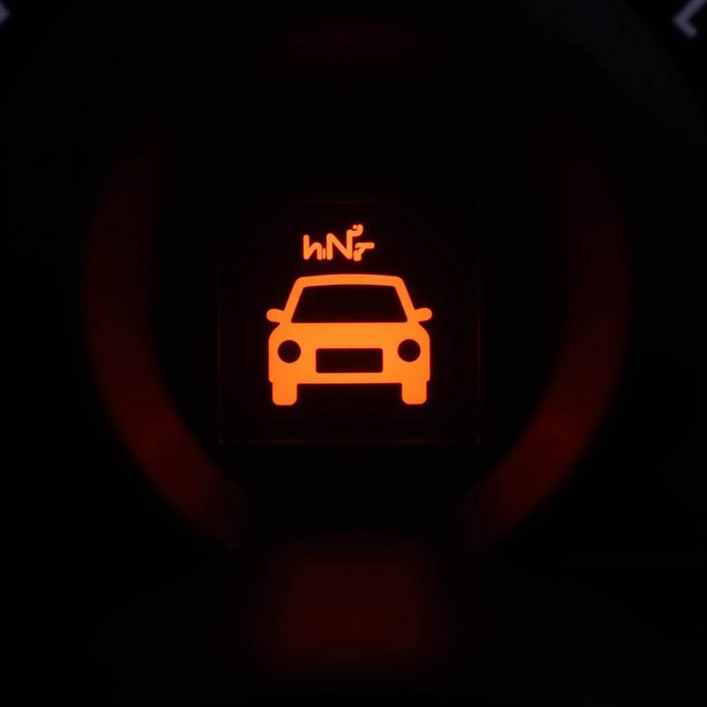 Car Dashboard Showing Check Engine Light