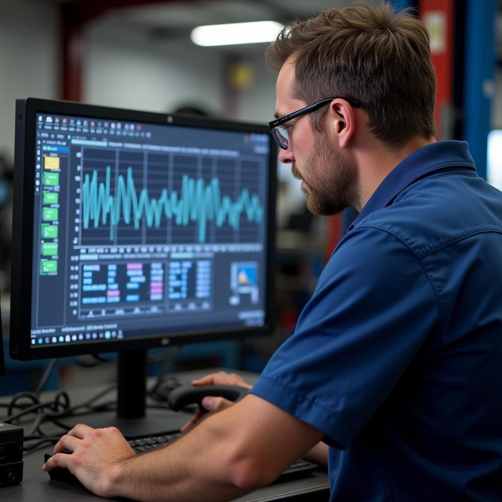 Chepstow Mechanic Analyzing Diagnostic Data