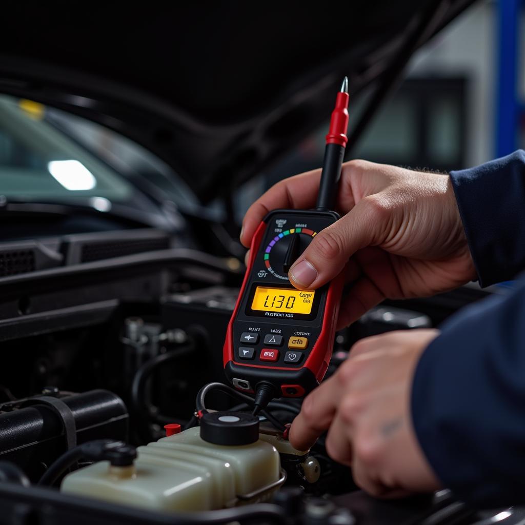 Circuit Tester in Use on Automotive Wiring