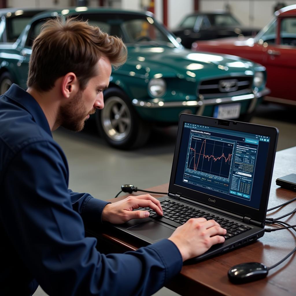 Classic Car Diagnostic Software in Use