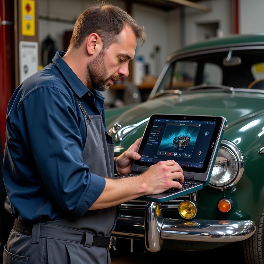 Classic Car Specialist Wiltshire Using Diagnostic Tools