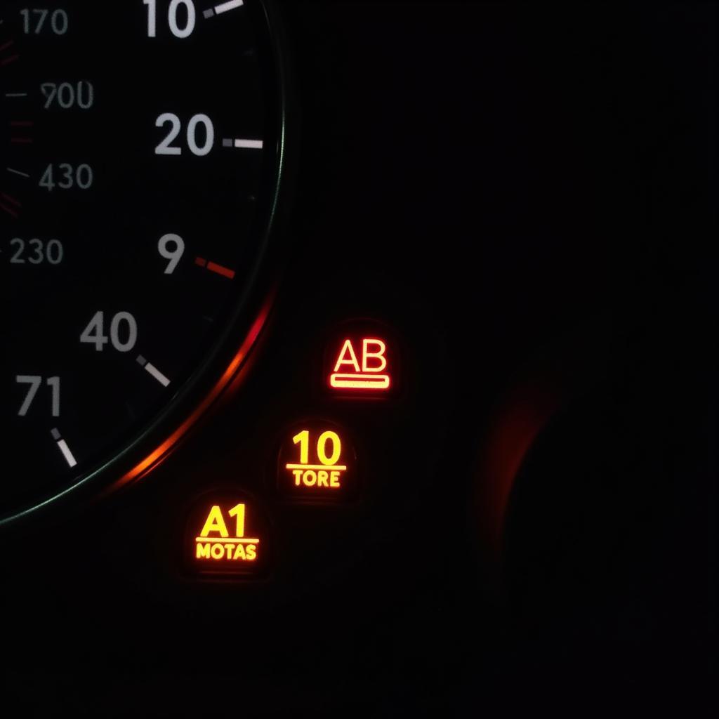 Dashboard warning lights illuminated on a car in Swindon