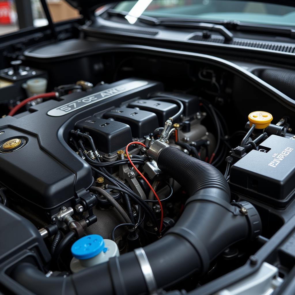 Modern car engine bay