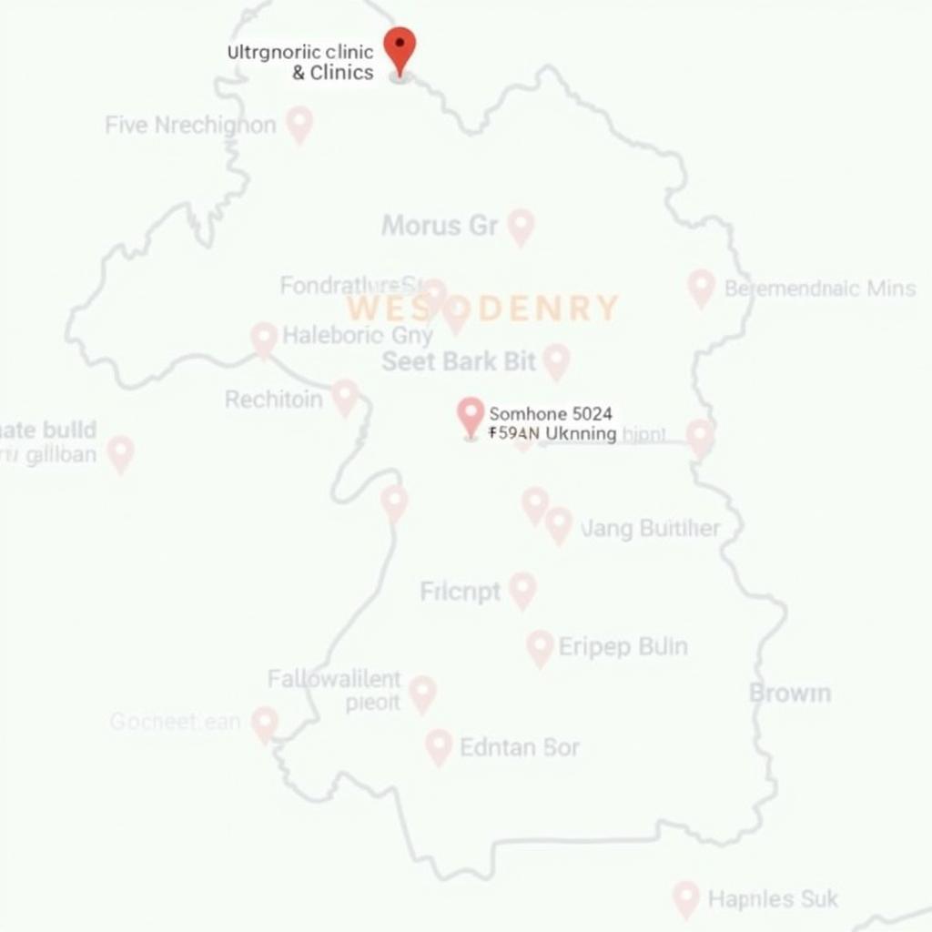 Map of Coventry highlighting diagnostic ultrasound facilities