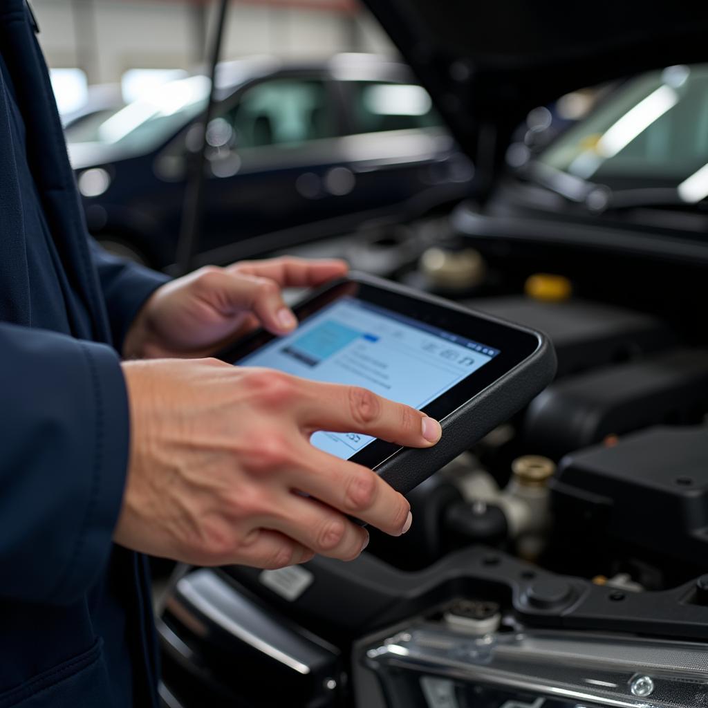 Experienced Mechanic in Crediton Using Advanced Diagnostic Scanner