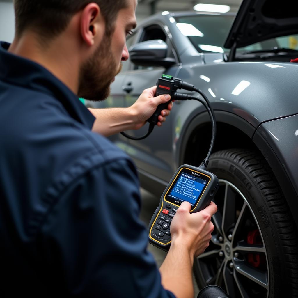 Mechanic Using D900 Scanner