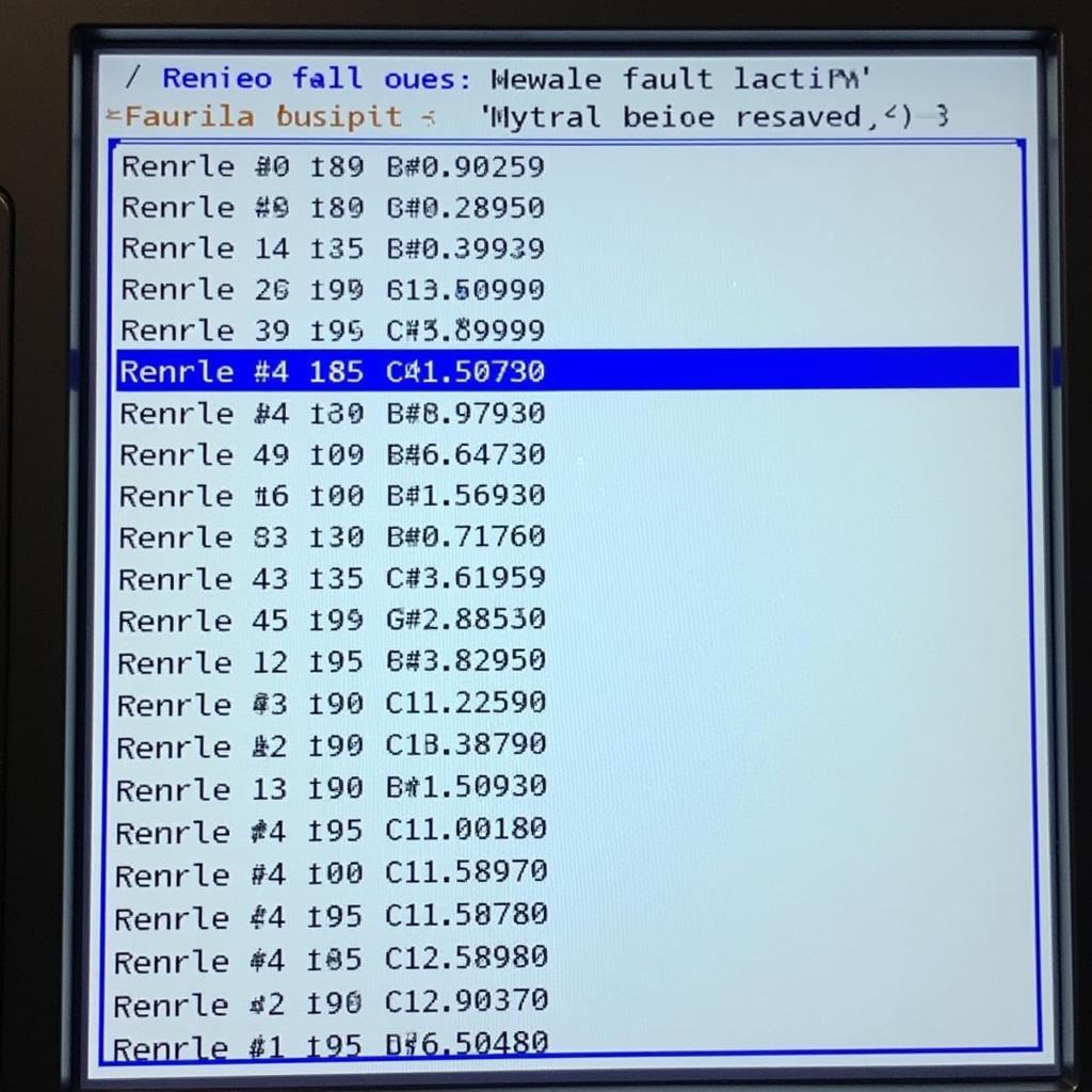 Display of Fault Codes on a Car Diagnostic Tool for a Daewoo Lacetti