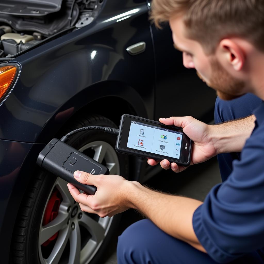 Mechanic Using Delphi Diagnostic Tool