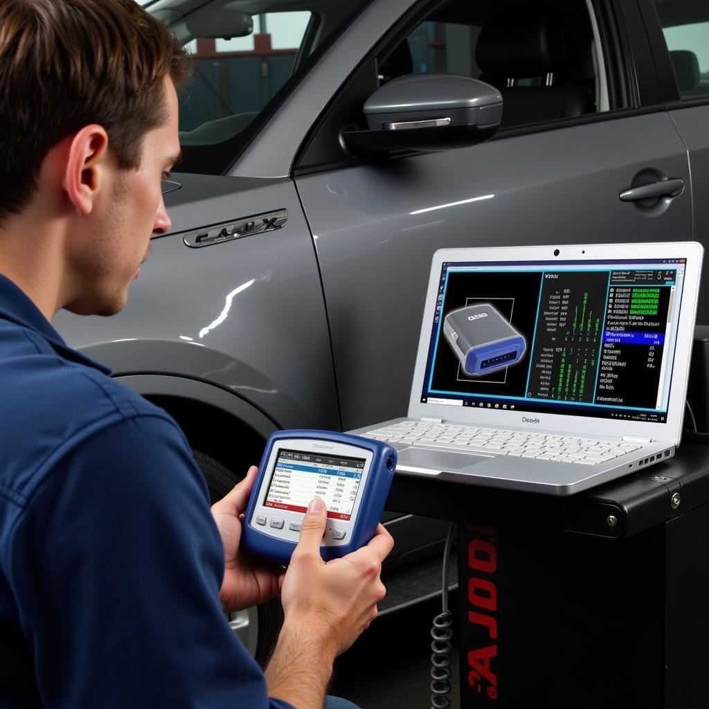 Delphi DS150E Car Diagnostic Software in Use