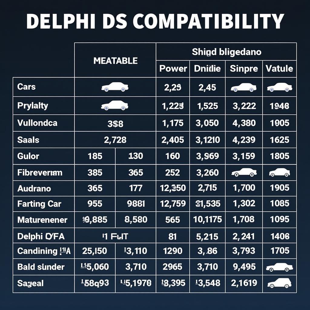 Delphi DS150e Compatibility Chart