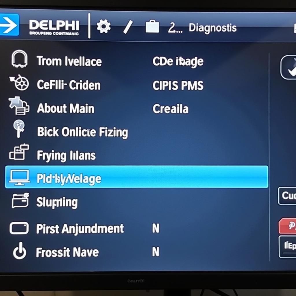 Delphi Diagnostic Software Interface