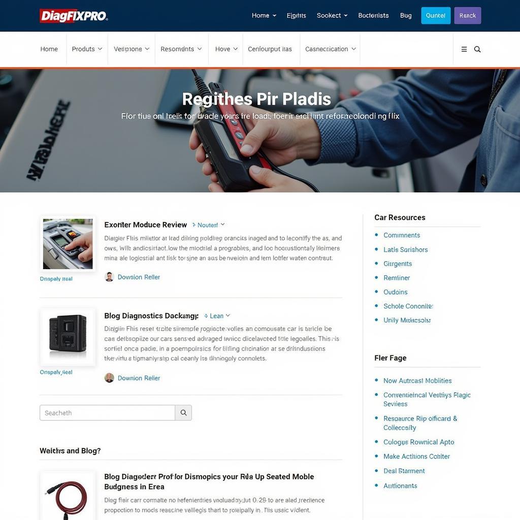 DiagFixPro Website Homepage