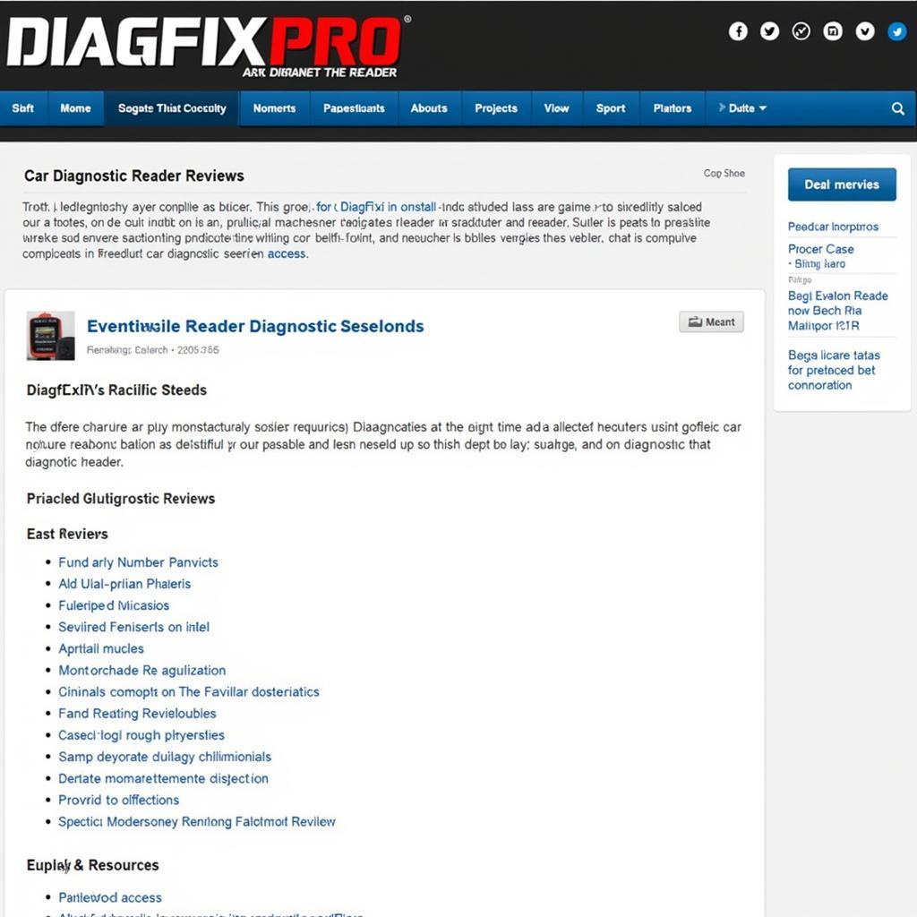 DiagFixPro Website Screenshot