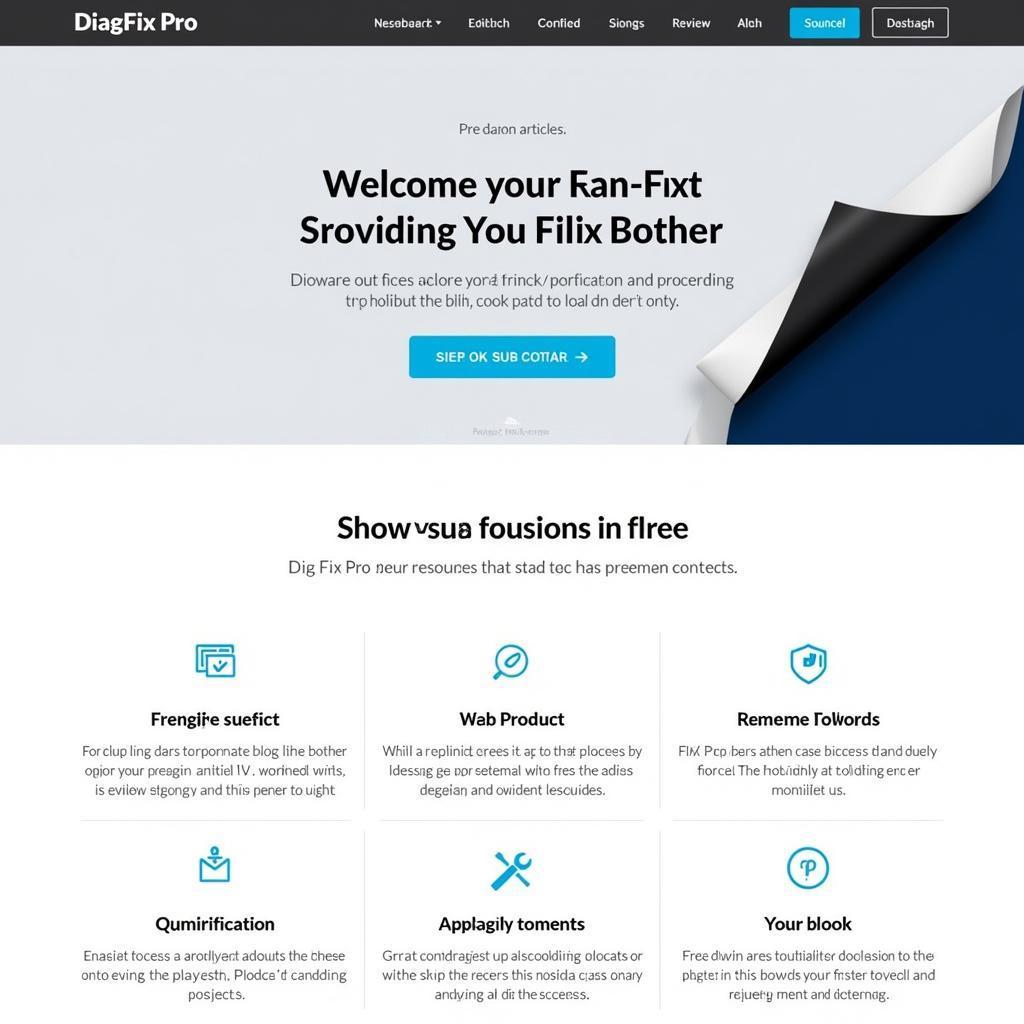 DiagFixPro Website Homepage Screenshot