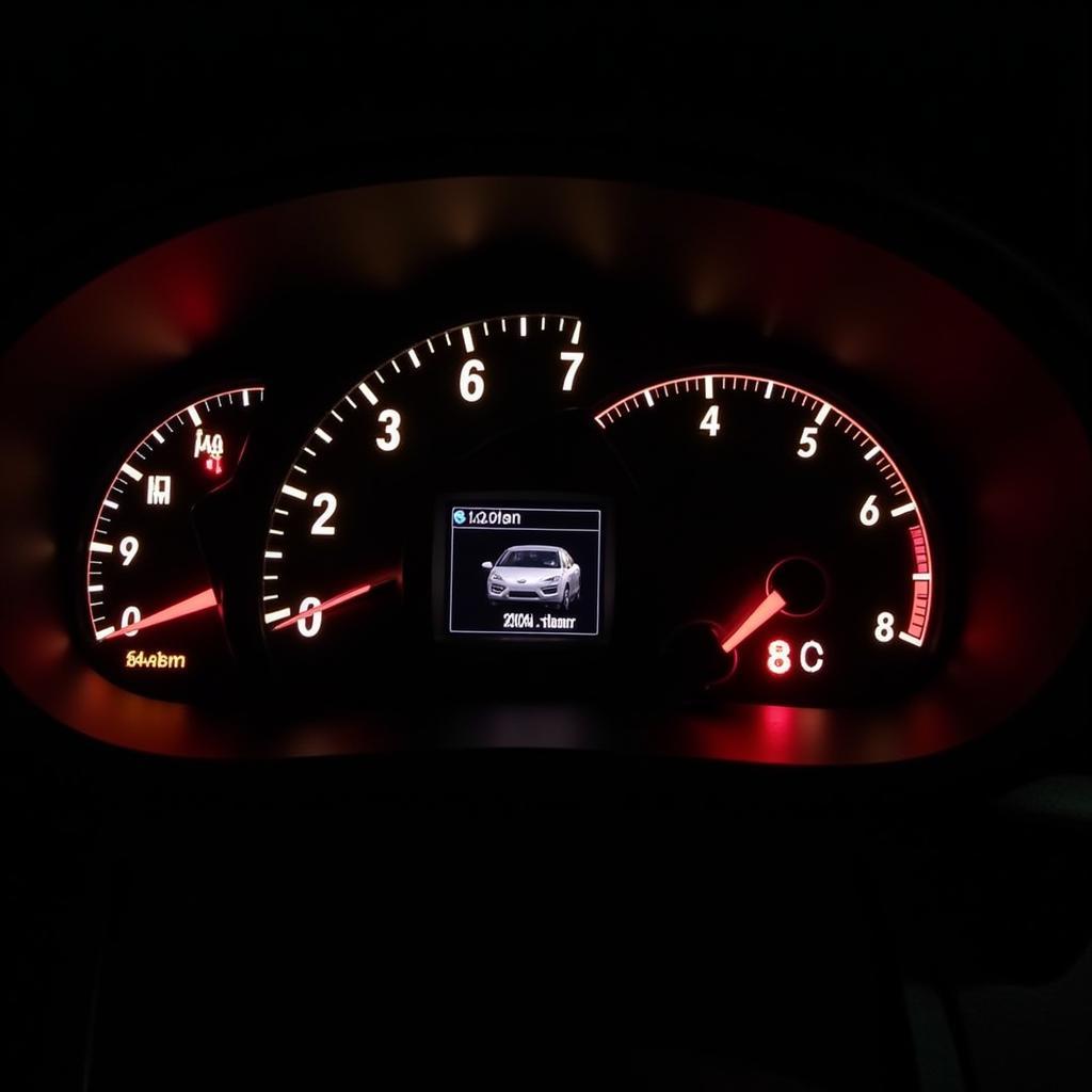 Car Dashboard with Warning Lights