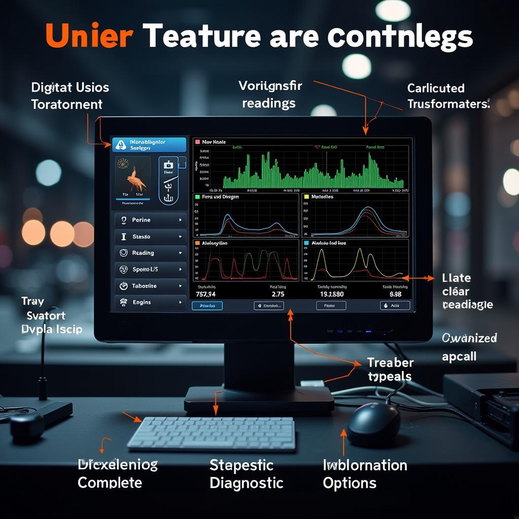 Close-up of a diagnostic computer's interface