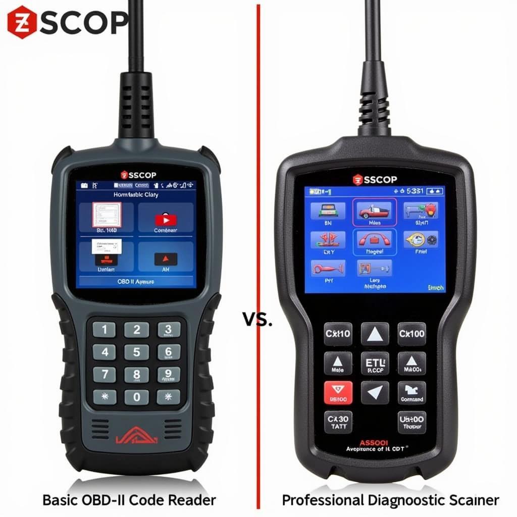 Different types of car diagnostic tools.