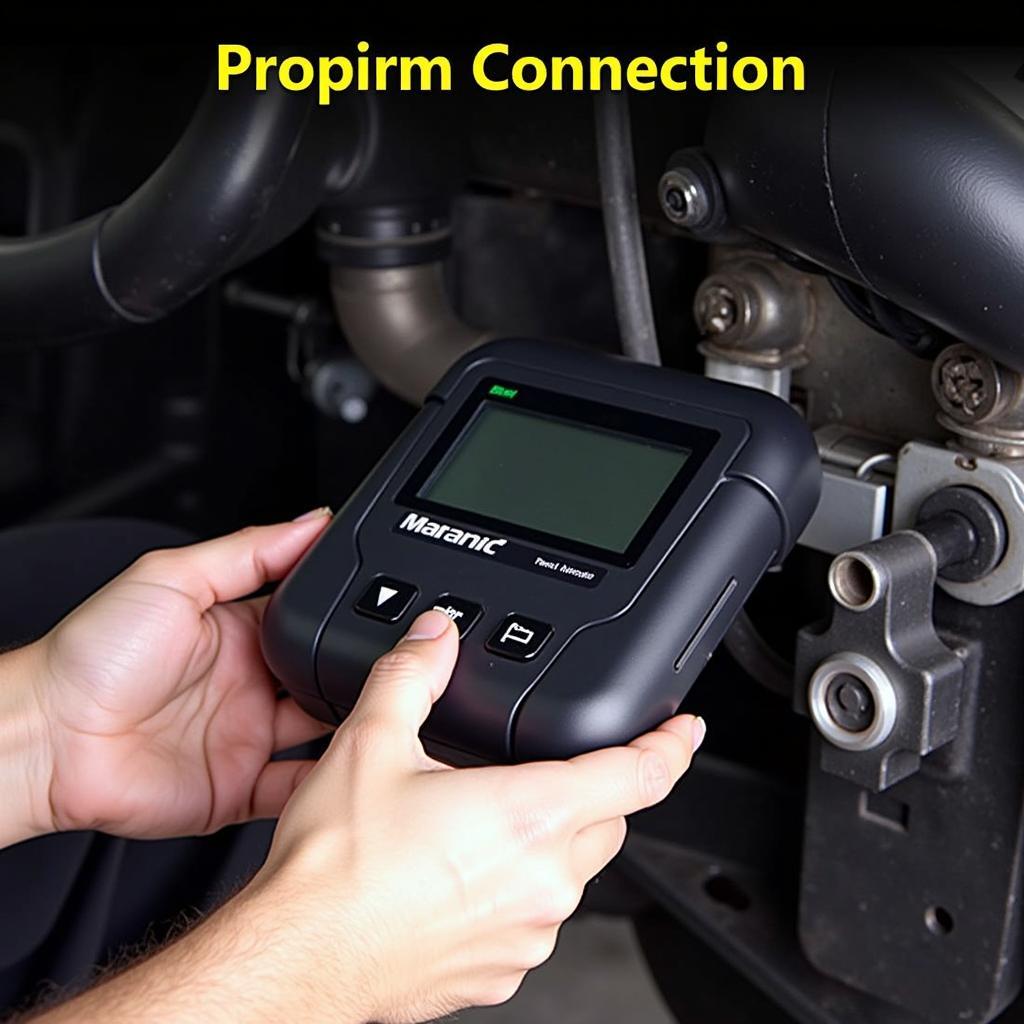 Diagnostic equipment connected to a car's OBD-II port