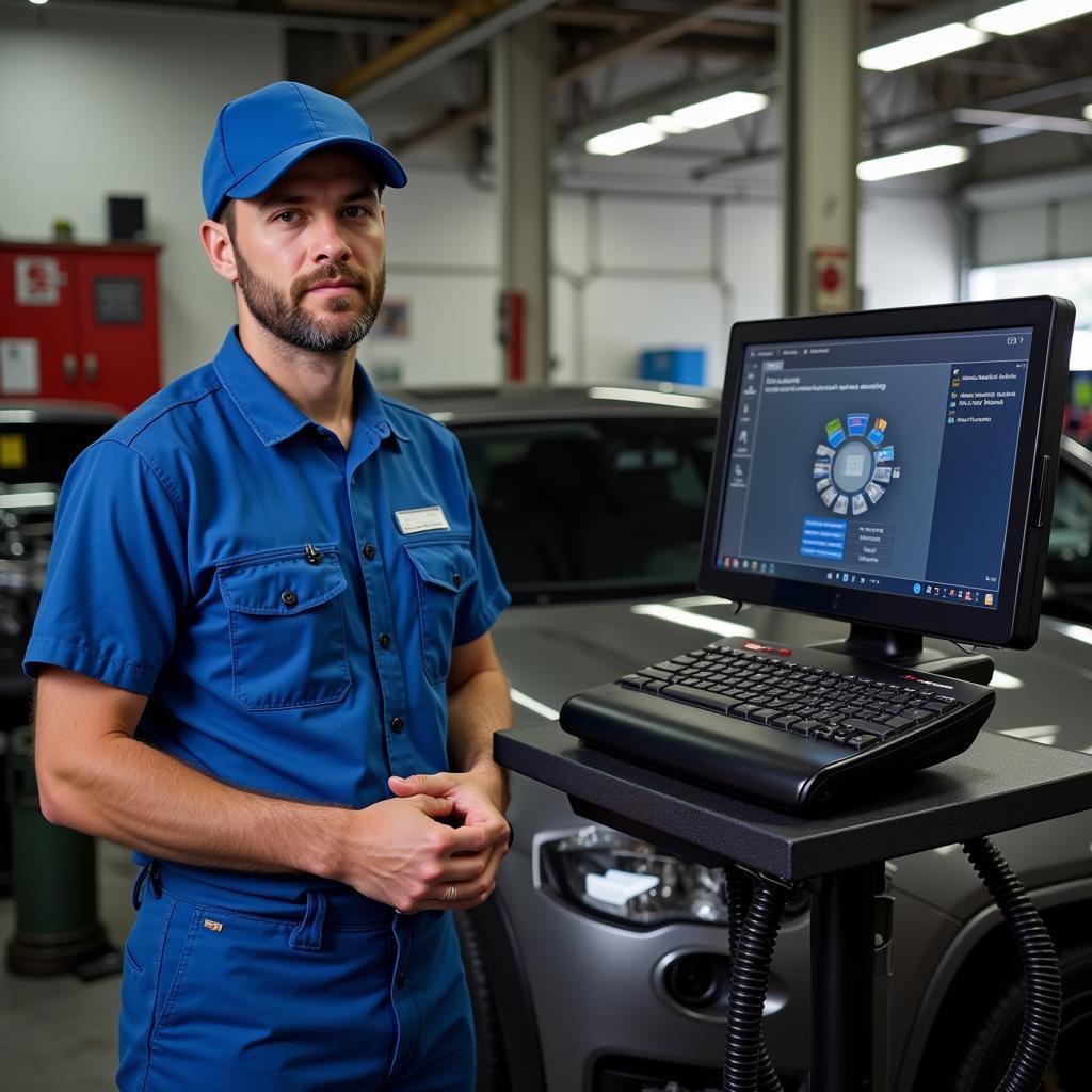 Advanced Diagnostic Equipment in a Modern Auto Repair Shop