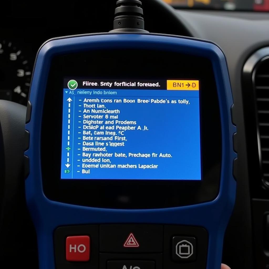 Diagnostic Scanner Showing Error Codes