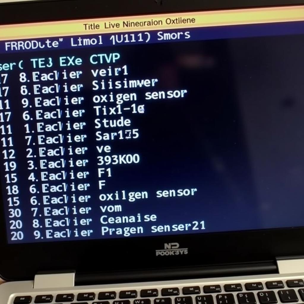 Diagnostic software interface showing fault codes and sensor data