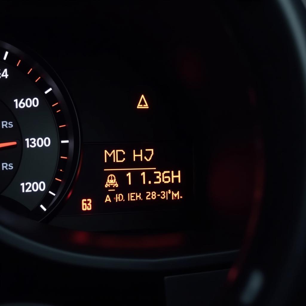 Car diagnostic test showing error codes on dashboard