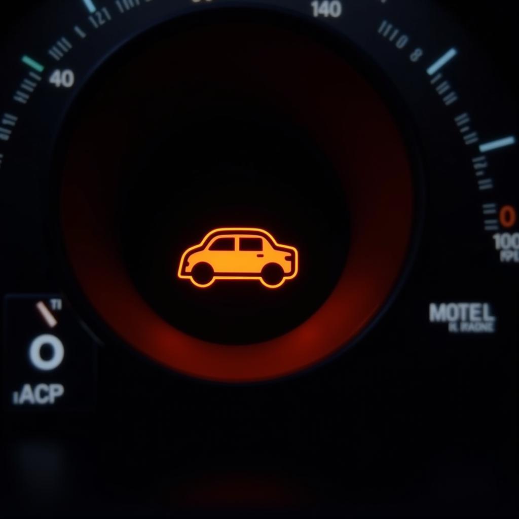 Diagnostic Tool Car Icon on a Car Dashboard